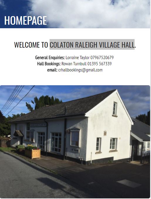A snapshot of http://www.colatonraleighvillagehall.org